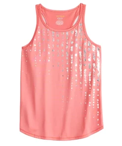 Girls 7-16 Tek Gear® Graphic Tank Top in Regular & Plus Size -jumping beans shop 4888286 Coral Foil Stacked
