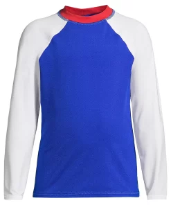 Boys 2-20 Lands' End Long Sleeve Color Block Swim Rash Guard