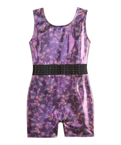 Girls 4-14 Jacques Moret Glossy Bows Biketard