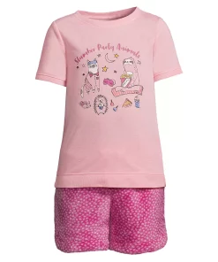 Girls 2-16 Lands' End Tee & Plush Fleece Shorts Pajama Set