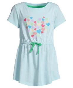 7-16 Girls Lands' End Gathered Waist Tunic Top -jumping beans shop 5189131 Colorful Hearts