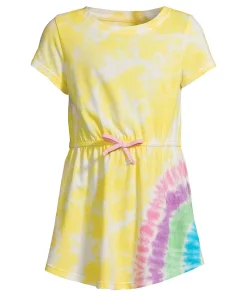 7-16 Girls Lands' End Gathered Waist Tunic Top -jumping beans shop 5189131 Rainbow Tie Dye