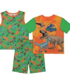 Boys 4-10 Jurassic Park Fire Dino Tops & Shorts Pajama Set