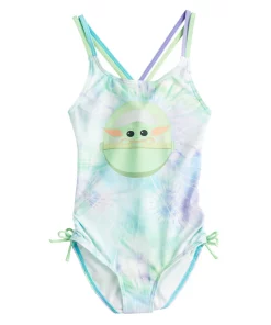 Girls 5-8 Star Wars The Mandalorian Grogu aka Baby Yoda One-Piece Swimsuit