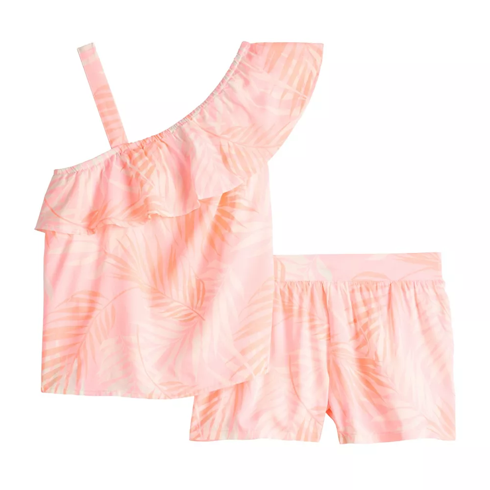Girls 6-20 SO® One Shoulder Top & Shorts Set in Regular & Plus 2 Girls 6-20 SO® One Shoulder Top & Shorts Set in Regular & Plus - Image 2