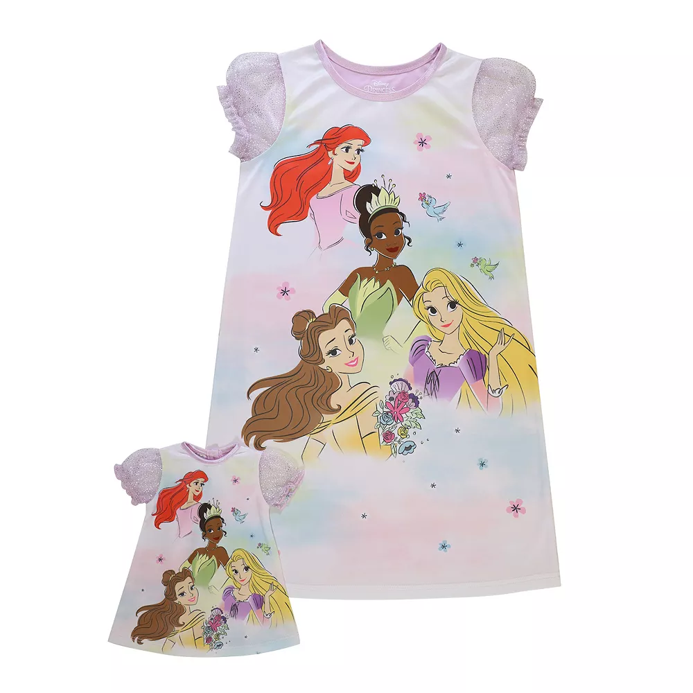 Disney Princess Girls 4-8 "Princess Besties" Night Gown & Doll Gown Set 1 Disney Princess Girls 4-8 "Princess Besties" Night Gown & Doll Gown Set