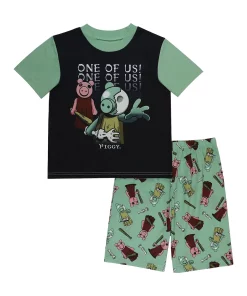 Boys 4-10 Piggy Top & Shorts Pajama Set