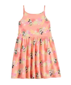 Toddler Girl Disney Mickey Mouse Tropical Print Adaptive Sensory, Easy Dressing, & Abdominal Access Tank Top Skater Dress by Jumping Beans®