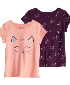 Toddler Girl Jumping Beans® Core Crewneck Tee 2-Pack