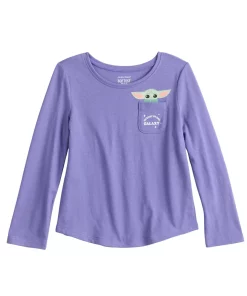 Toddler Girl Jumping Beans® Star Wars The Mandalorian Grogu aka Baby Yoda "Cutest in the Galaxy" Long Sleeve Pocket Tee