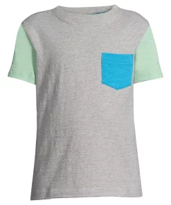 Boys 10-20 Lands' End Colorblock Chest Pocket Tee in Husky