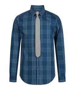 Boys 8-20 Van Heusen Button-Up Shirt & Tie Set -jumping beans shop 5663893 Poseidon Plaid