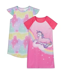 Girls 4-12 Cuddl Duds Nightgowns 2-Pack 7 Girls 4-12 Cuddl Duds Nightgowns 2-Pack -jumping beans shop 5718840 Unicorn