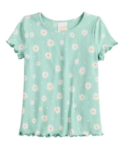 Girls 4-12 Jumping Beans® Lettuce Edge Top -jumping beans shop 5829140 Green Flower