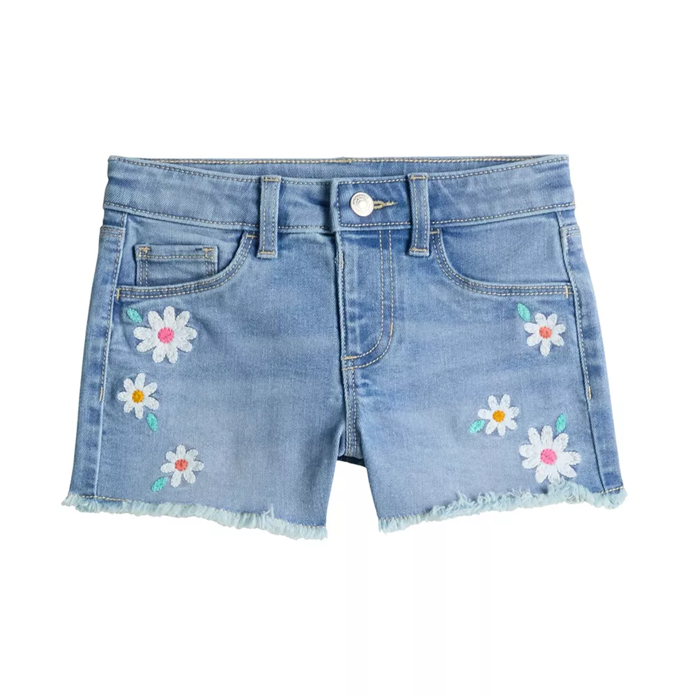 Girls 4-12 Jumping Beans® Embroidered Denim Shorts 2 Girls 4-12 Jumping Beans® Embroidered Denim Shorts - Image 2