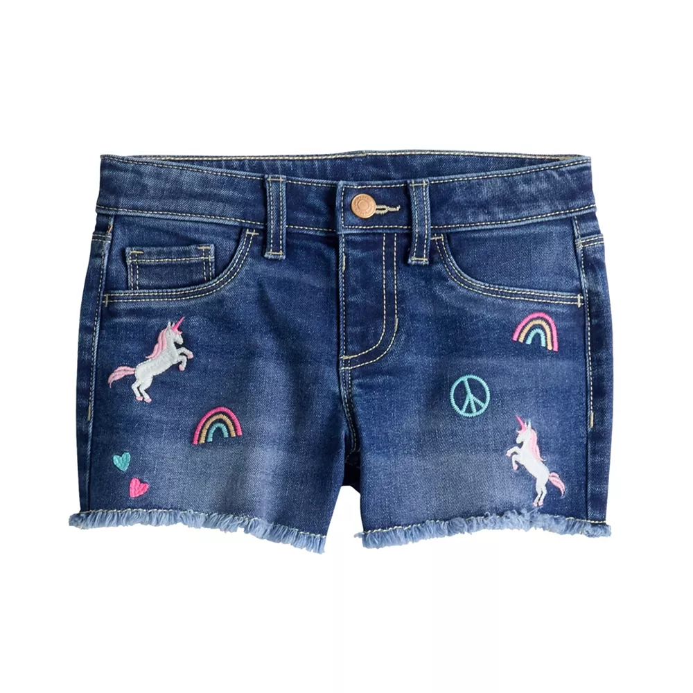 Girls 4-12 Jumping Beans® Embroidered Denim Shorts 1 Girls 4-12 Jumping Beans® Embroidered Denim Shorts