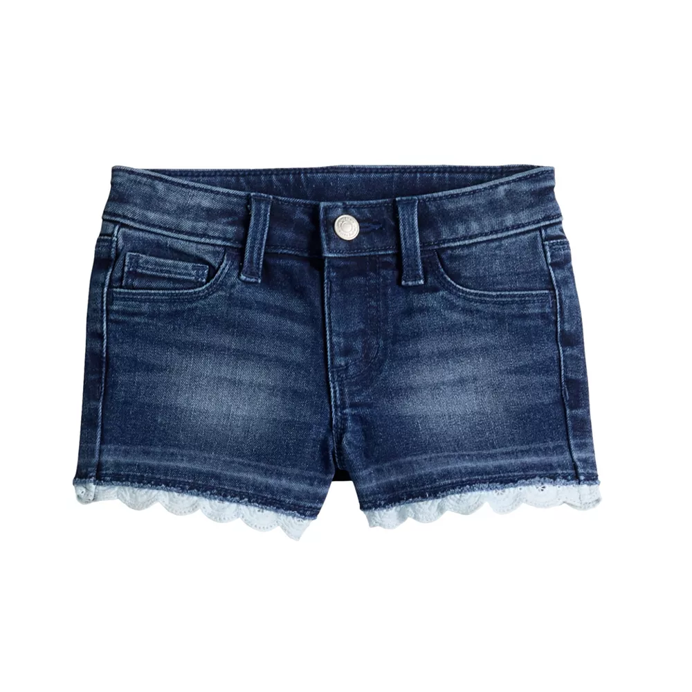 Girls 4-12 Jumping Beans® Crochet-Hem Denim Shorts 1 Girls 4-12 Jumping Beans® Crochet-Hem Denim Shorts