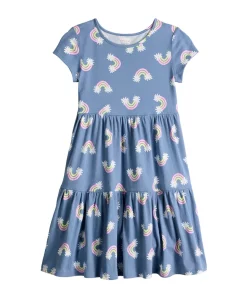 Girls 4-12 Jumping Beans® Printed Tiered Dress