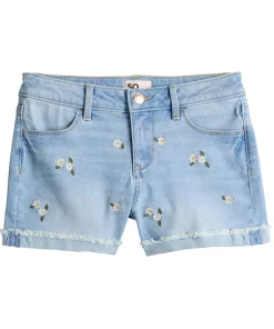 Girls 6-20 SO® Midrise Denim Shortie Shorts in Regular & Plus Size 13 Girls 6-20 SO® Midrise Denim Shortie Shorts in Regular & Plus Size -jumping beans shop 5841668 Light Wash Daisy