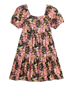 Girls 6-20 SO® Favorite Babydoll Dress in Regular & Plus Size -jumping beans shop 5870161 Black Floral