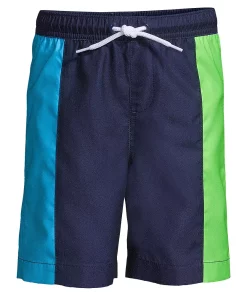 Boys 2-20 Lands' End Side Panel Colorblock Swim Trunks in Regular, Slim & Husky